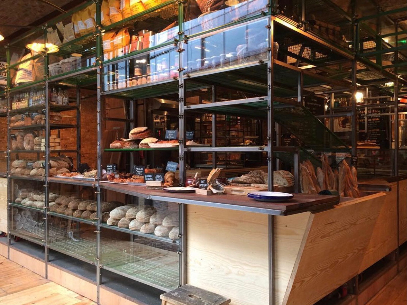 Steel mesh shelving for The Flour Station